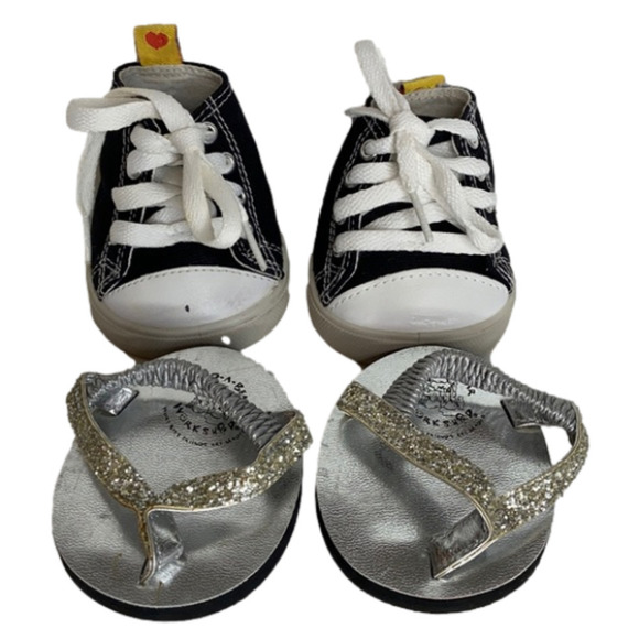 Build-A-Bear Flip Flops & Babw Sneakers Bundle Set - Picture 1 of 8